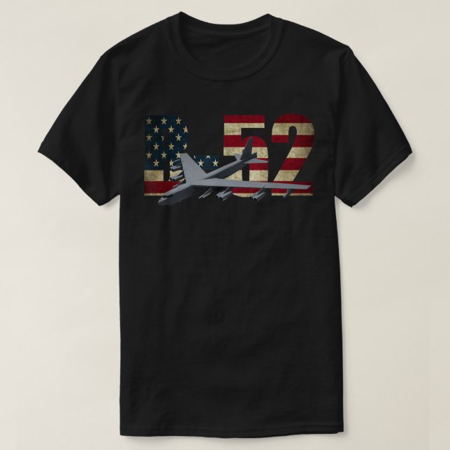 B-52 Stratofort Bomber US American Flagga T Shirt (Design framsida)