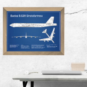 B-52 Stratofort - Flygplanets plan för blåkopia AB Fototryck
