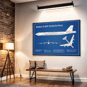 B-52 Stratofort - Flygplanets plan för blåkopia AB Poster