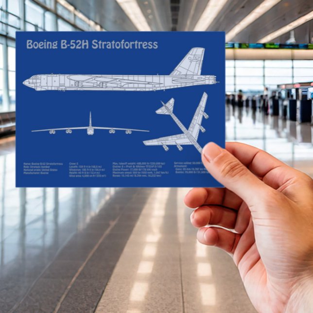 B-52 Stratofort - Flygplanets plan för blåkopia AB Vykort (Skapare uppladdad)