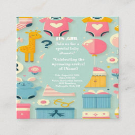 B ABYGIRLSHOWER PASTEL-GRÖNT, multiekemental Tilläggskort