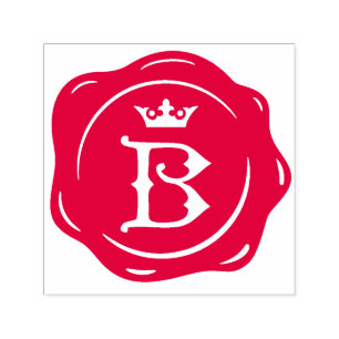 B - Antique Vax Seal Gothic Krona Initial Brev Självfärgande Stämpel