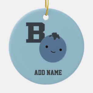 B är avsett för blåbär julgransprydnad keramik