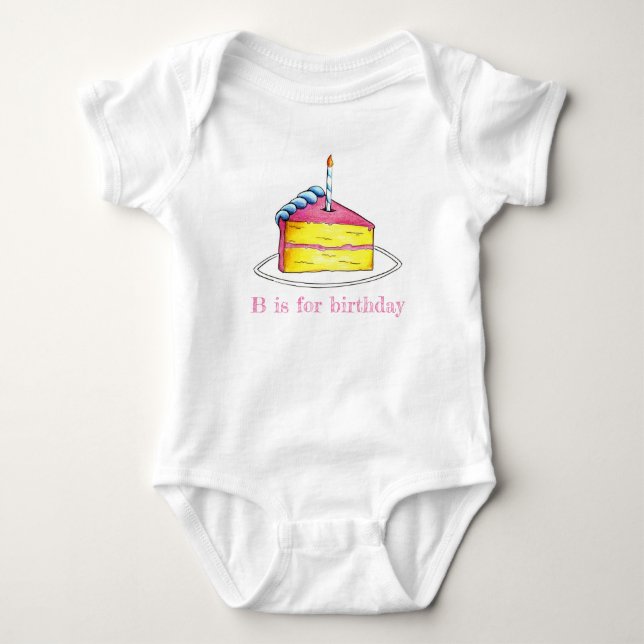 B är avsett för Rosan Alphabet för födelsedagscake Tee (Framsida)