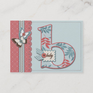 B är för babypåminnelsekort visitkort
