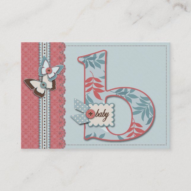 B är för babypåminnelsekort visitkort (Framsida)