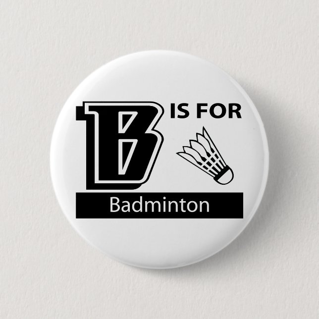 B är för Badminton Knapp (Framsida)