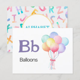 B är för ballonger - Alfabet Flash-kort Vykort