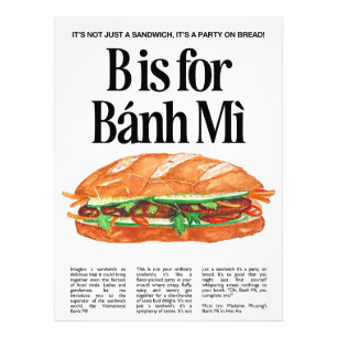 B är för Banh Mi Fototryck