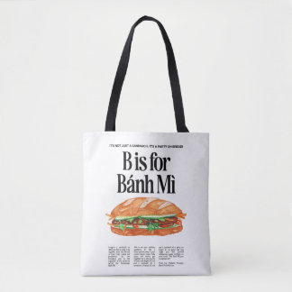 B är för Banh Mi vietnamesisk smörgås Tygkasse