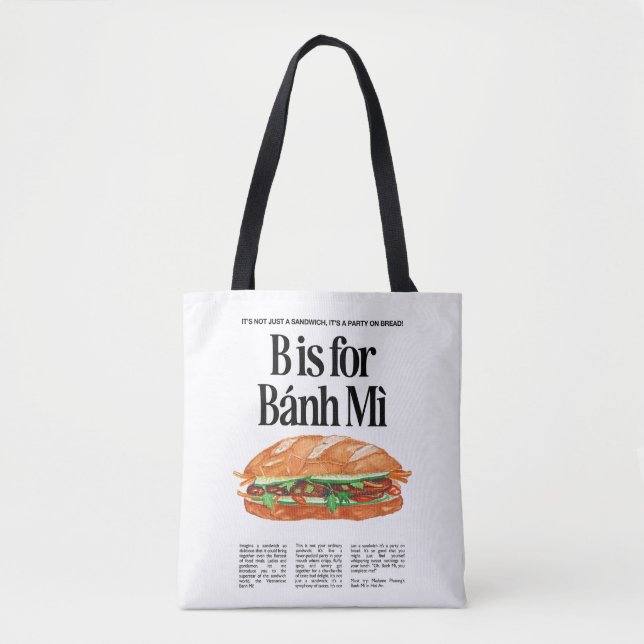 B är för Banh Mi vietnamesisk smörgås Tygkasse (Framsida)