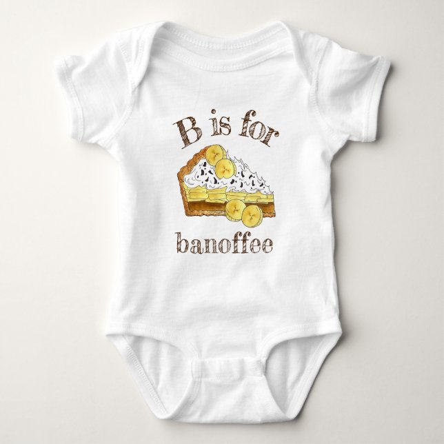 B är för Banoffee Banana Toffee British Paj Food T Shirt (Framsida)