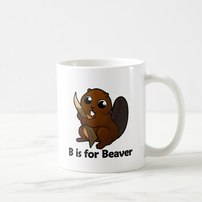 B är för bäver kaffemugg (Höger)