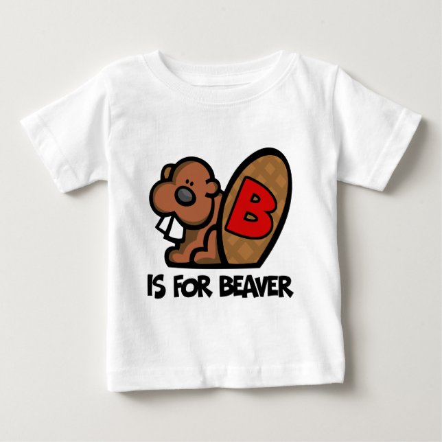 B är för bäver tee shirt (Framsida)