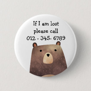 B är för Bear, Child Akut Contact Knapp