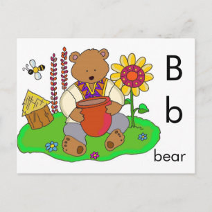 B är för Bear Vykort