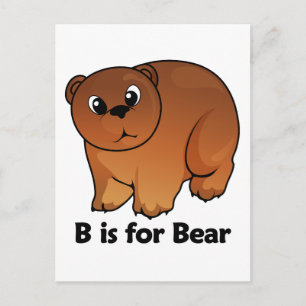 B är för Bear Vykort