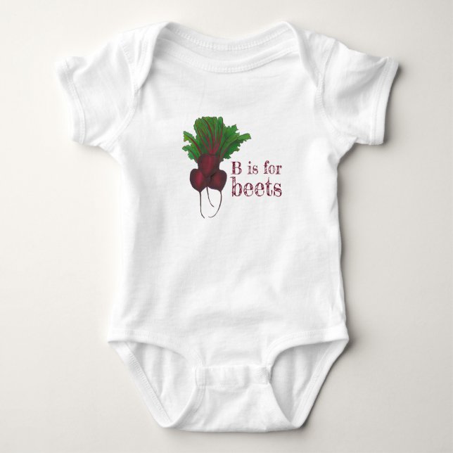 B är för Beets Red Beet Root Vegetable Veggie Tee Shirt (Framsida)