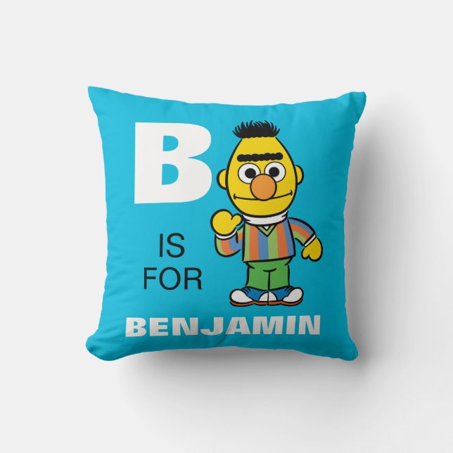 B är för Bert | Lägg till ditt namn Kudde (Framsida)