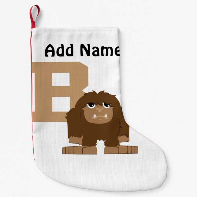B är för Bigfoot Liten Julstrumpa (Framsidan)