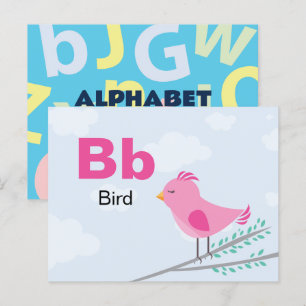 B är för Bird - Alphabet Flash Card Vykort