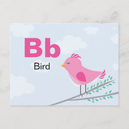 B är för Bird - Alphabet Flash Card Vykort