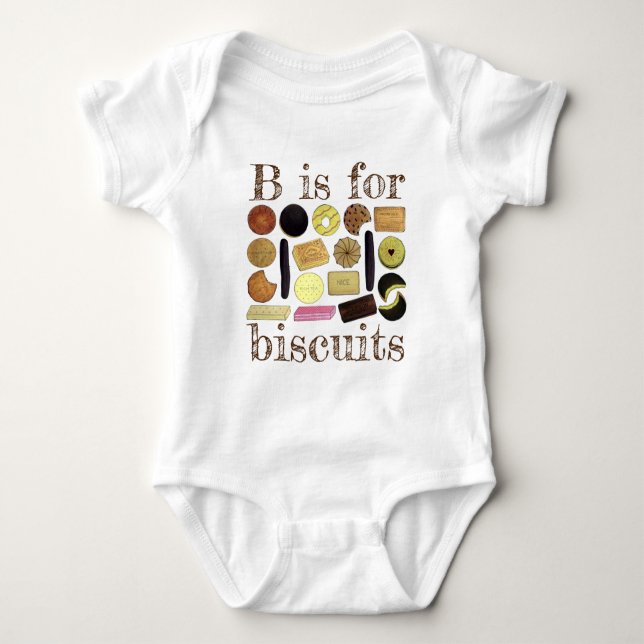 B är för Biscuits UK British Cookies Digestives T Shirt (Framsida)