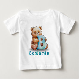 B är för Björn – Anpassad baby-t-shirt med namn T Shirt