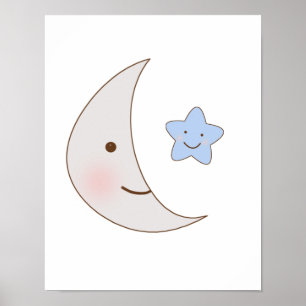 B är för Björn Måne och Stjärna Konstaffisch Poster