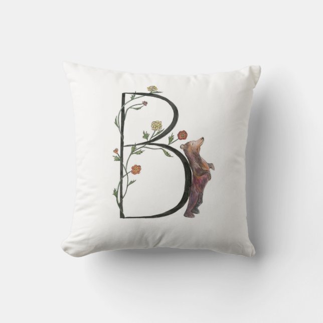 B är för björn, och Begonias kudder! Kudde (Framsida)
