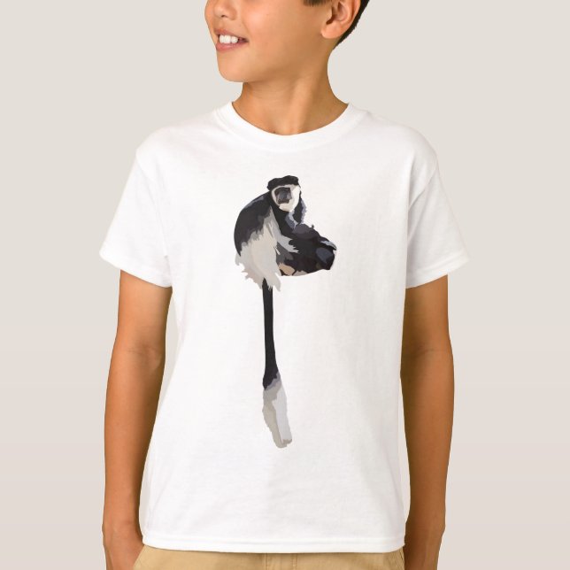 B är för Black and White Colobus T Shirt (Framsida)