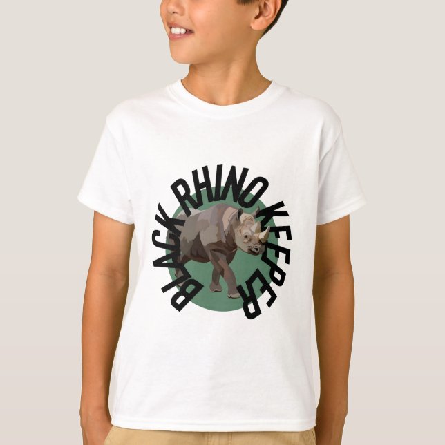 B är för Black Rhino Keeper T Shirt (Framsida)