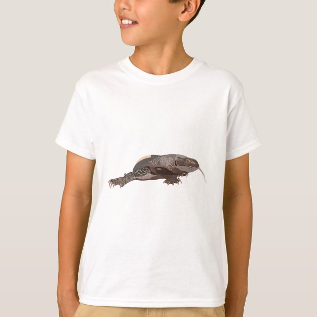 B är för Black Throred Monitor Lizard T Shirt (Framsida)