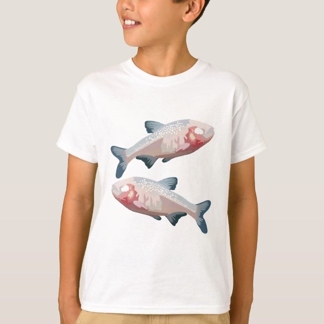 B är för Blind Cave Fish T Shirt (Framsida)