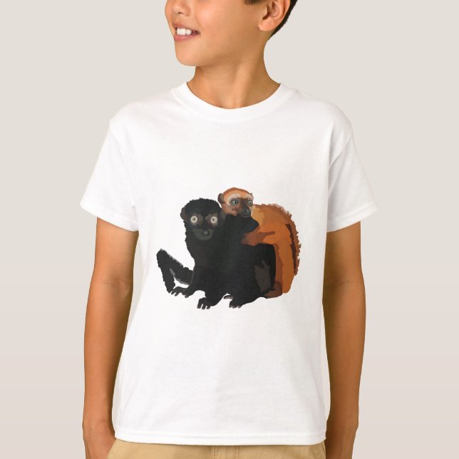B är för Blue Eyed Black Lemur T Shirt (Framsida)