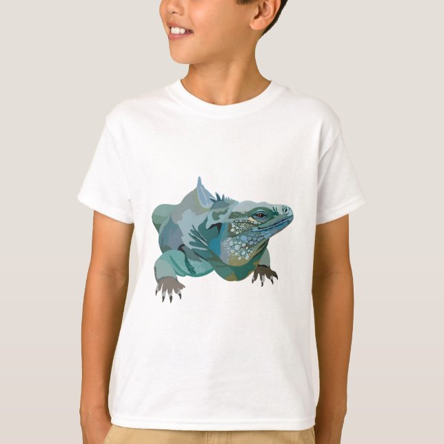 B är för Blue Iguana T Shirt (Framsida)