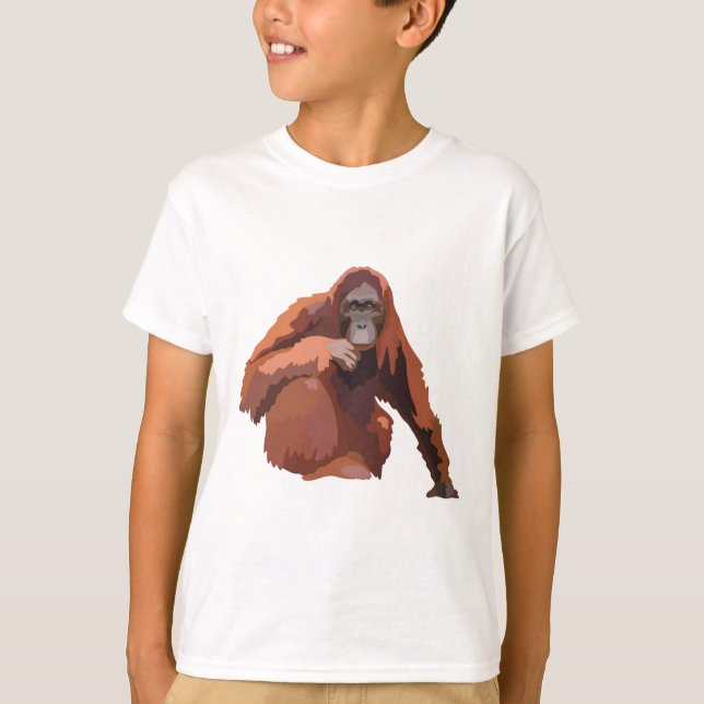 B är för Bornean Orangutan T Shirt (Framsida)