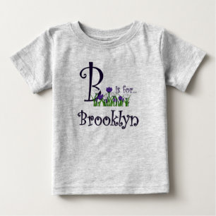 B är för Brooklyn Cute Vår blommor T-shirt