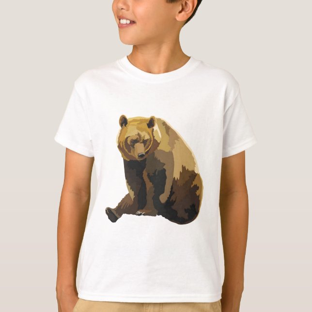 B är för Brown Bear T Shirt (Framsida)