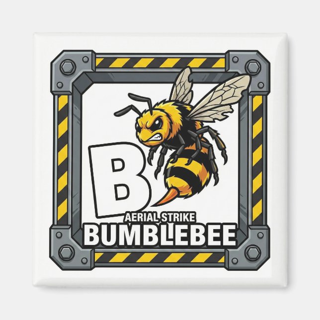 B är för Humla – GTA Stil ABC Lärande  Magnet (Framsidan)