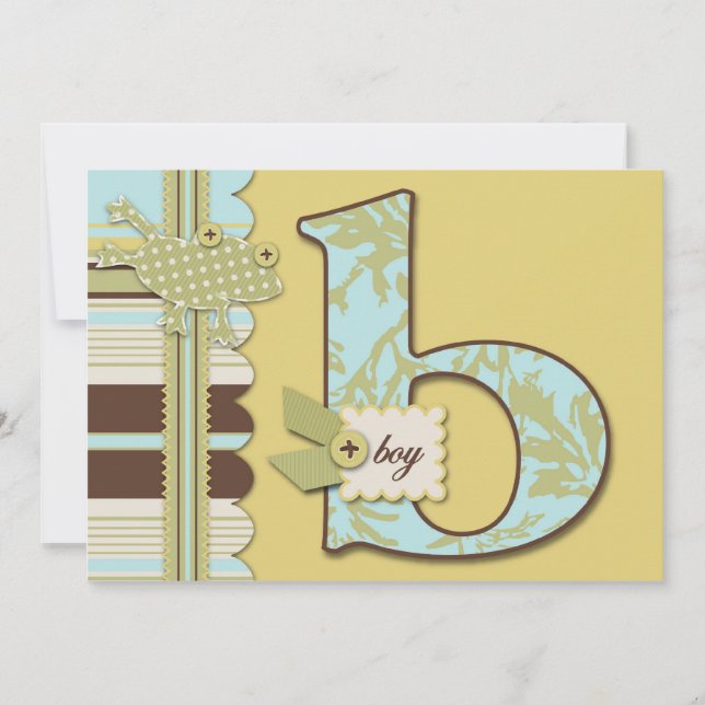 B är för pojkeinbjudan inbjudningar (Framsida)