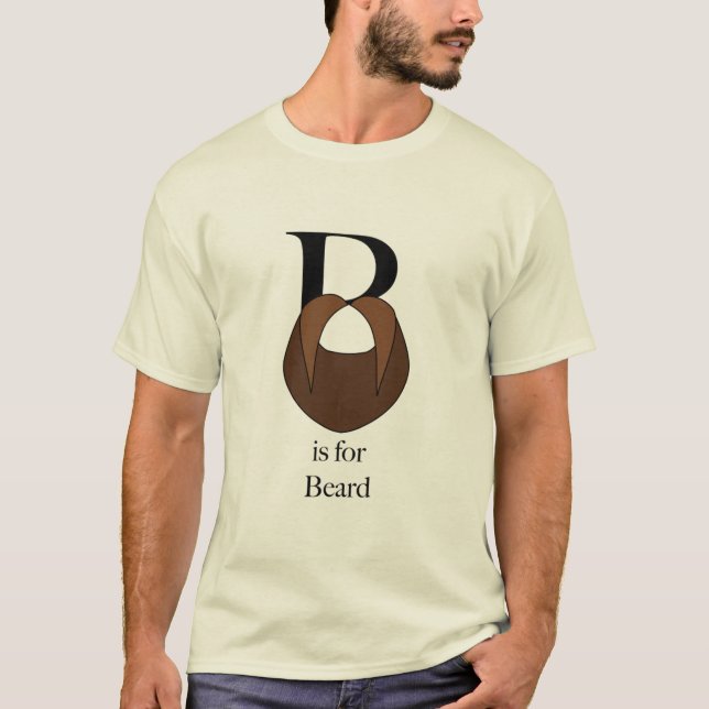 B är för skäggT-tröja Tee Shirt (Framsida)