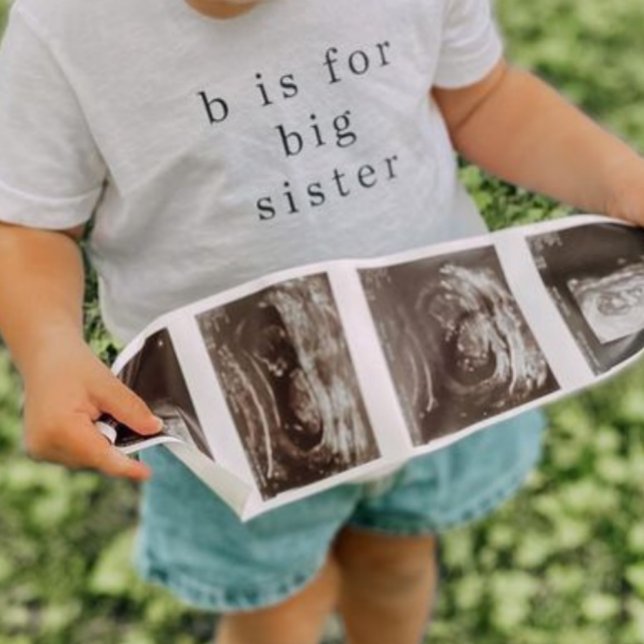 B är för Stor syster Baby Fin Jersey T-Shirt (Skapare uppladdad)