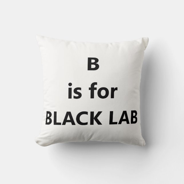 b är för svart lab kudde (Framsida)
