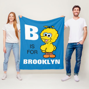 B är till Big Bird Lägg till ditt namn Fleecefilt
