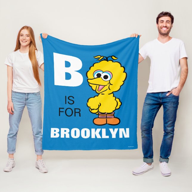 B är till Big Bird | Lägg till ditt namn Fleecefilt (På plats)