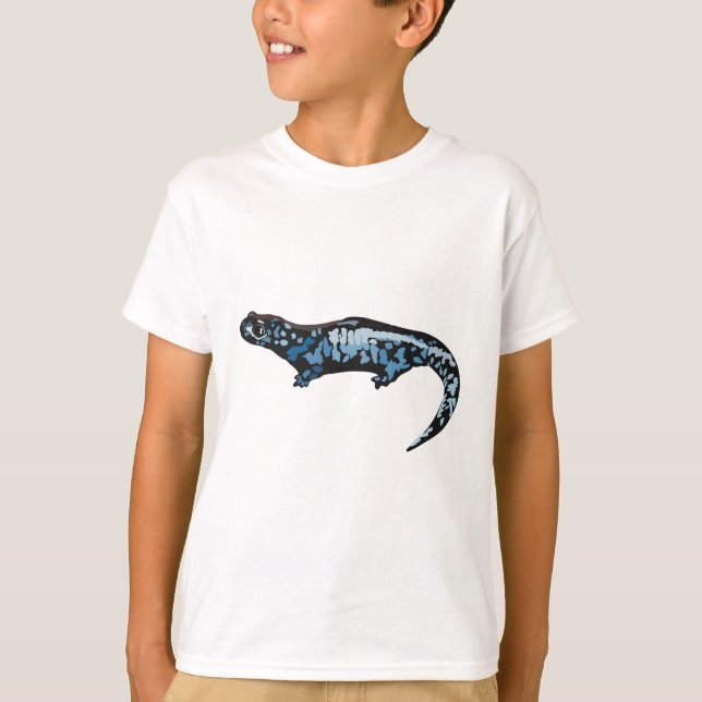B är till Blue Spoted Salamander T Shirt (Framsida)