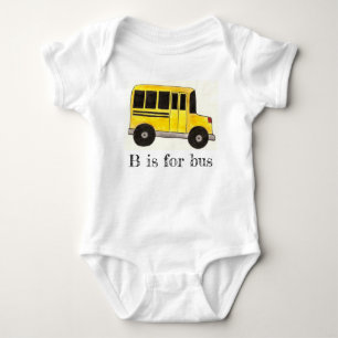B är till Buss Gult School Buss Education Alphabet Tee