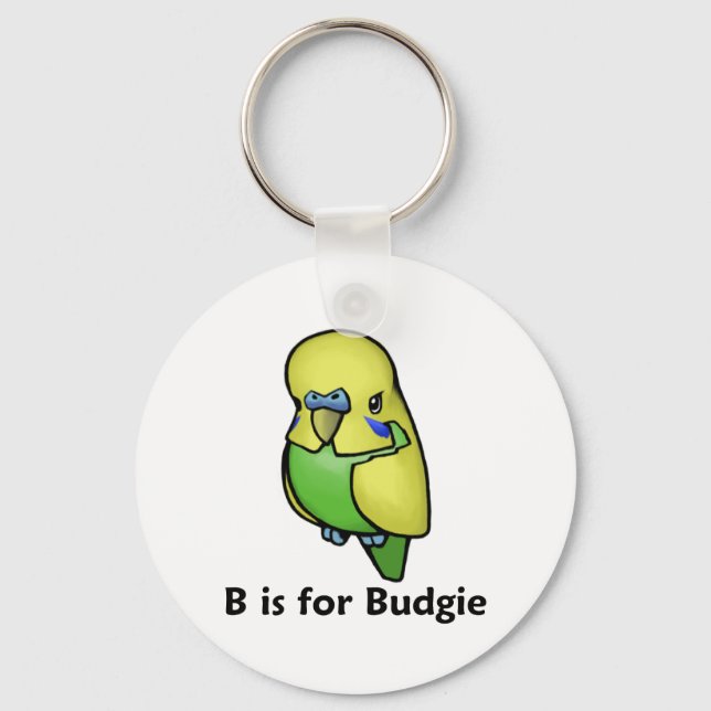 B är till för Budgie Nyckelring (Framsida)