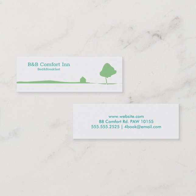 B&B Comfort Inn  Mini Business Card Visitkort (Fram/baksida)